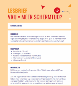 voorbeeld lesbrief VO